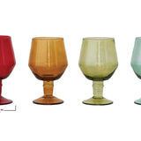 Recycled Glass Stemmed Wine Glass - 4 Colors