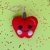 Smiling Apple Felt Wool Ornament