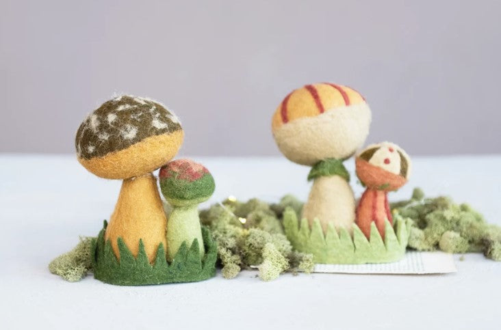 Wool Felt Mushrooms - 2 Styles