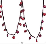 72" Red Embossed Mercury Glass Ornament Garland