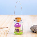 Tiny Mushroom House Felted Wool Bottle