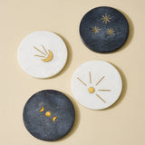 Indukala Moon Phase Marble Coasters - Set of 4
