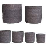 Hand-Woven Seagrass Baskets with Plastic Lining - 6 Sizes/2 Colors