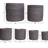 Hand-Woven Seagrass Baskets with Plastic Lining - 6 Sizes/2 Colors