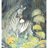 Alina Chau Watercolor - Girl and Zebra Friend Whimsical Art "11x16"