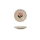 Hand-Painted Ruffled Stoneware Dish