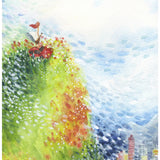 Alina Chau Watercolor - Girl On Hill "8x11"