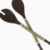 Capiz & Palm Wood Capiz Salad Servers - 5 Colors