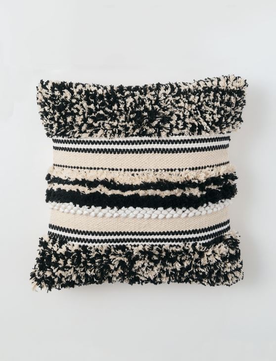 Patterned Black & White Pillow