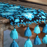 Handcrafted Table Runner with Embroidery, "Ayacucho Turquoise"