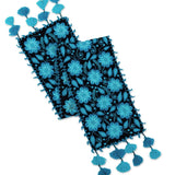 Handcrafted Table Runner with Embroidery, "Ayacucho Turquoise"