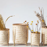 Woven Bamboo Baskets with Legs - 4 Sizes