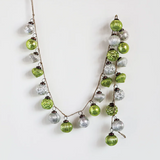 72" Green & Grey Embossed Mercury Glass Ornament Garland