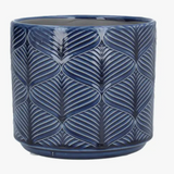 Navy Wavy Ceramic Pot - 2 Sizes