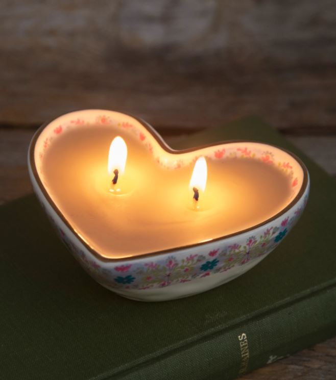 The world is a brighter place Heart Shaped Secret Message Candle