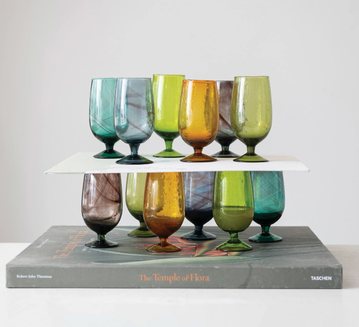 Set of 12 Colored Wine Glasses - Everything Collection