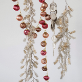 72" Pink & Gold Embossed Mercury Glass Ornament Garland