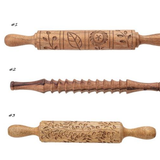 Hand-Carved Wood Rolling Pin - 3 Styles