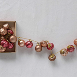 72" Pink & Gold Embossed Mercury Glass Ornament Garland