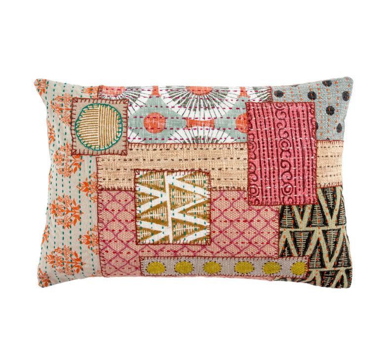 16x24 Kantha Patchwork Pillow - 2 Styles