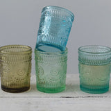 Embossed Drinking Glass - 4 Colors