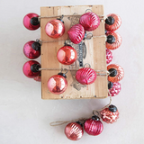 72" Red Embossed Mercury Glass Ornament Garland