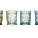 Embossed Drinking Glass - 4 Colors