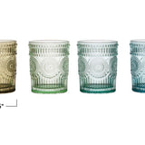 Embossed Drinking Glass - 4 Colors
