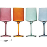 Mid Century Wine Glasses - 4 Colors