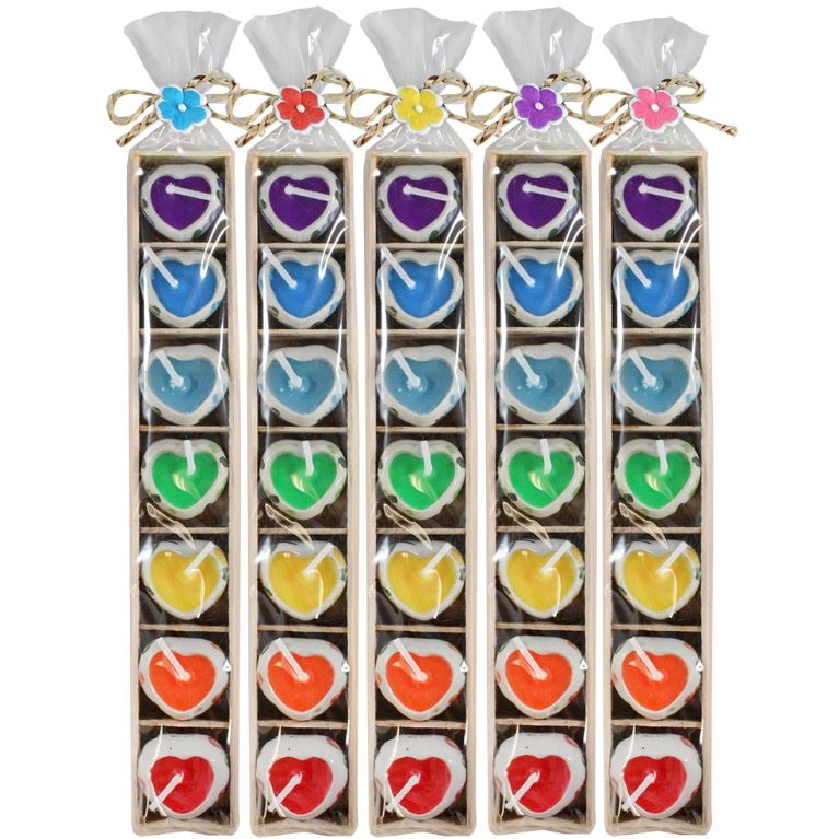 7 Assorted Heart TeaLight Candles