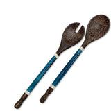 Capiz & Palm Wood Capiz Salad Servers - 5 Colors