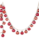 72" Red Embossed Mercury Glass Ornament Garland