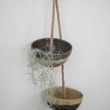 Stoneware Bowls with Jute Hanger - 2 Colors