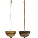 Stoneware Bowls with Jute Hanger - 2 Colors
