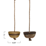 Stoneware Bowls with Jute Hanger - 2 Colors