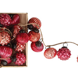 72" Red Embossed Mercury Glass Ornament Garland
