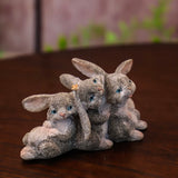 Three Bunny Rabbits Cuddling - Garden to Go Figurine