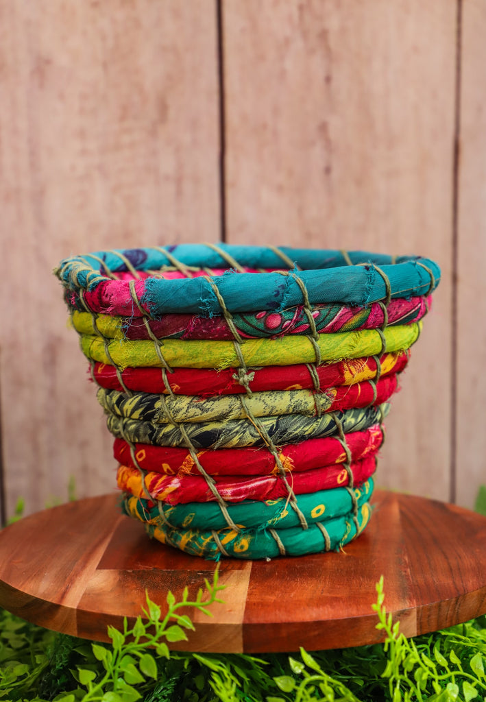 Multi-Color Coiled Kantha Bowls - 3 Sizes