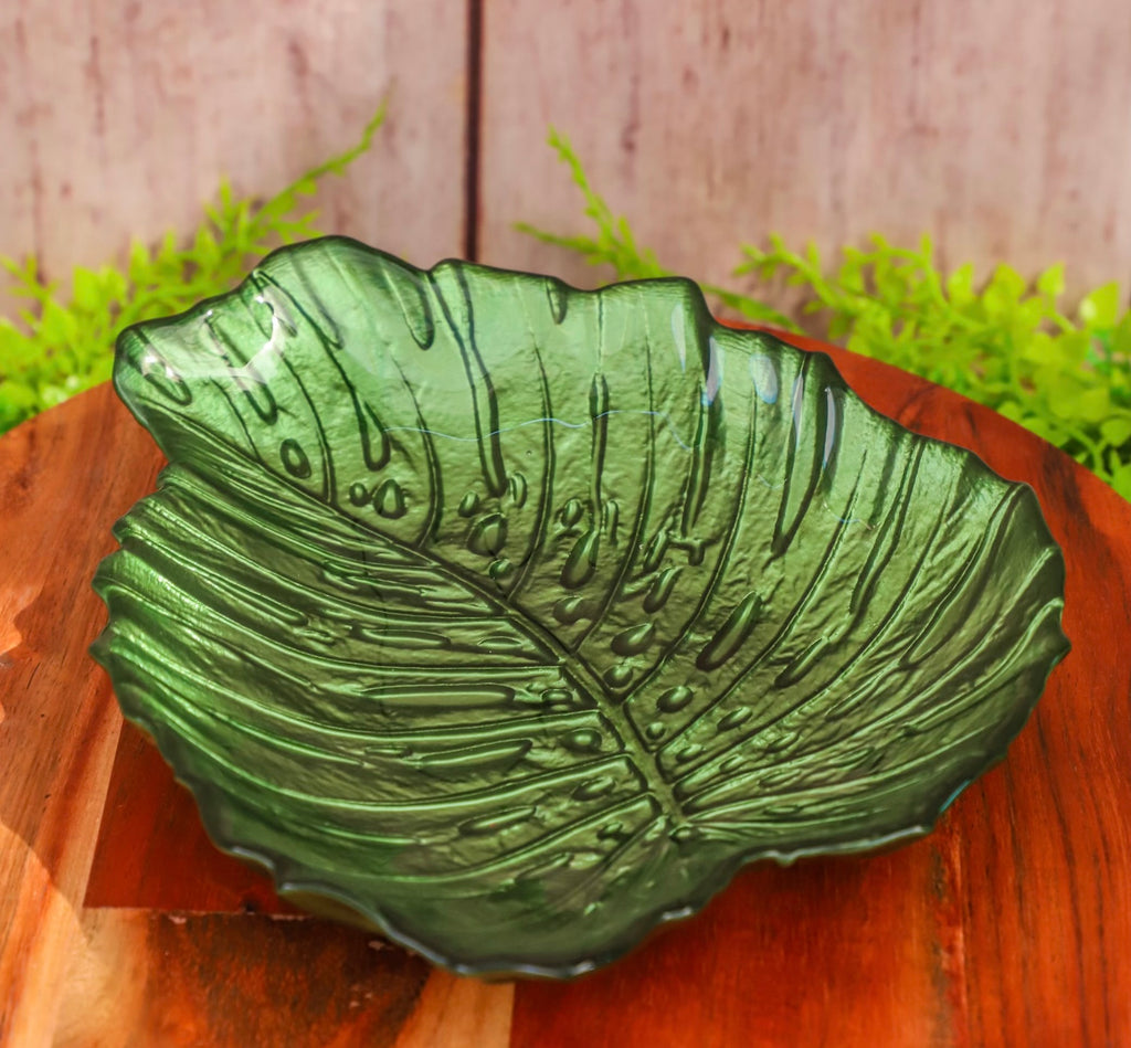 Glass Jungle Leaf Bowl - 2 Sizes