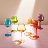 Rainbow Colored Wine Glasses - 6 Colors