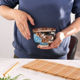Japanese Crane Design 18oz 5.25"D Bowl With Chopsticks Set