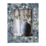 5 x 7 Blue & Ivory Resin Woven Frame