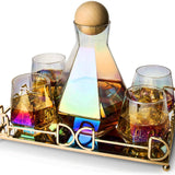 Diamond Iridescent Decanter, Tray & Glasses Set