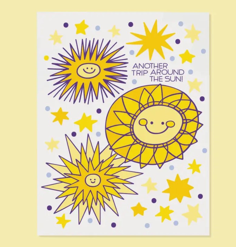 Around the Sun Birthday Greeting Card