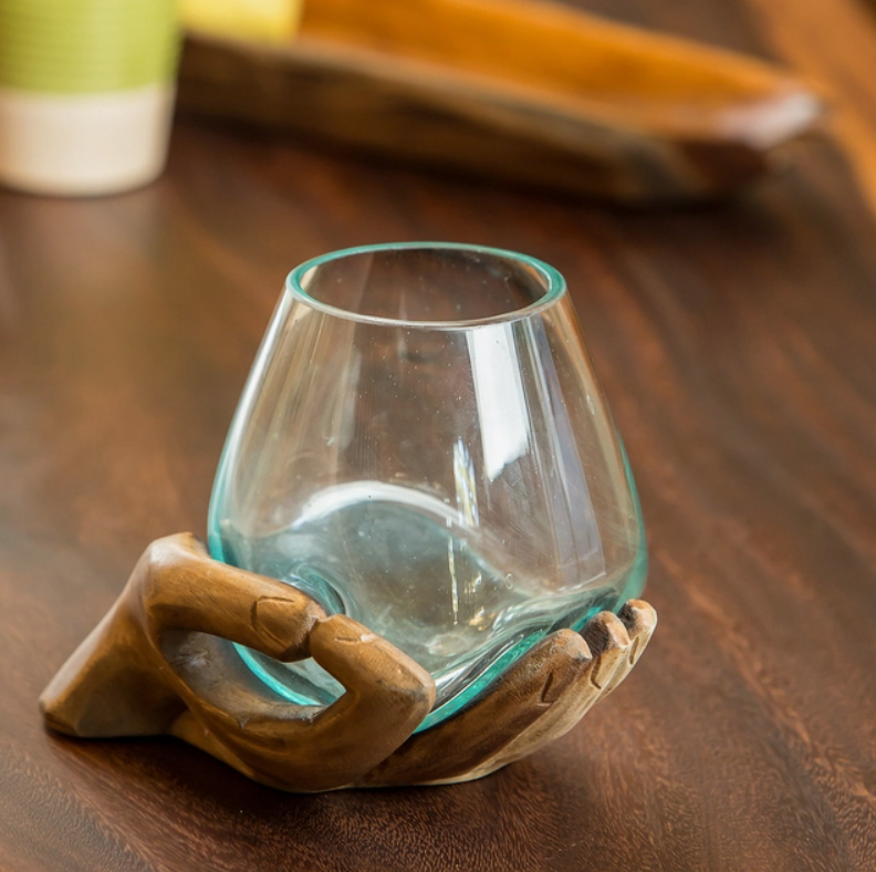 Blown Glass Vase On Hand - 3 Styles