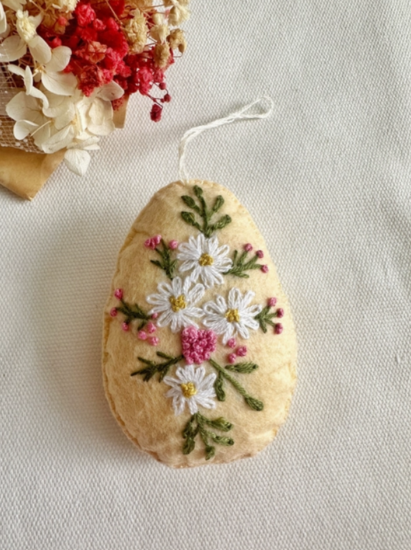 Easter Felt Ornaments with Hand Embroidery - 7 Designs