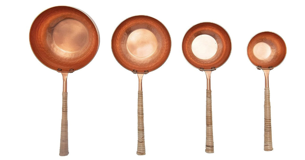 Stainless Steel Scoops, Set of 4, Copper Finish