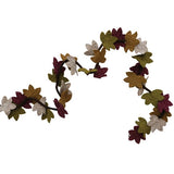 72"L Handmade Wool Felt Wired Leaf Garland