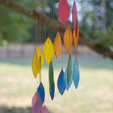 Rainbow Spiral Leaf Tumbled Glass Wind Chime