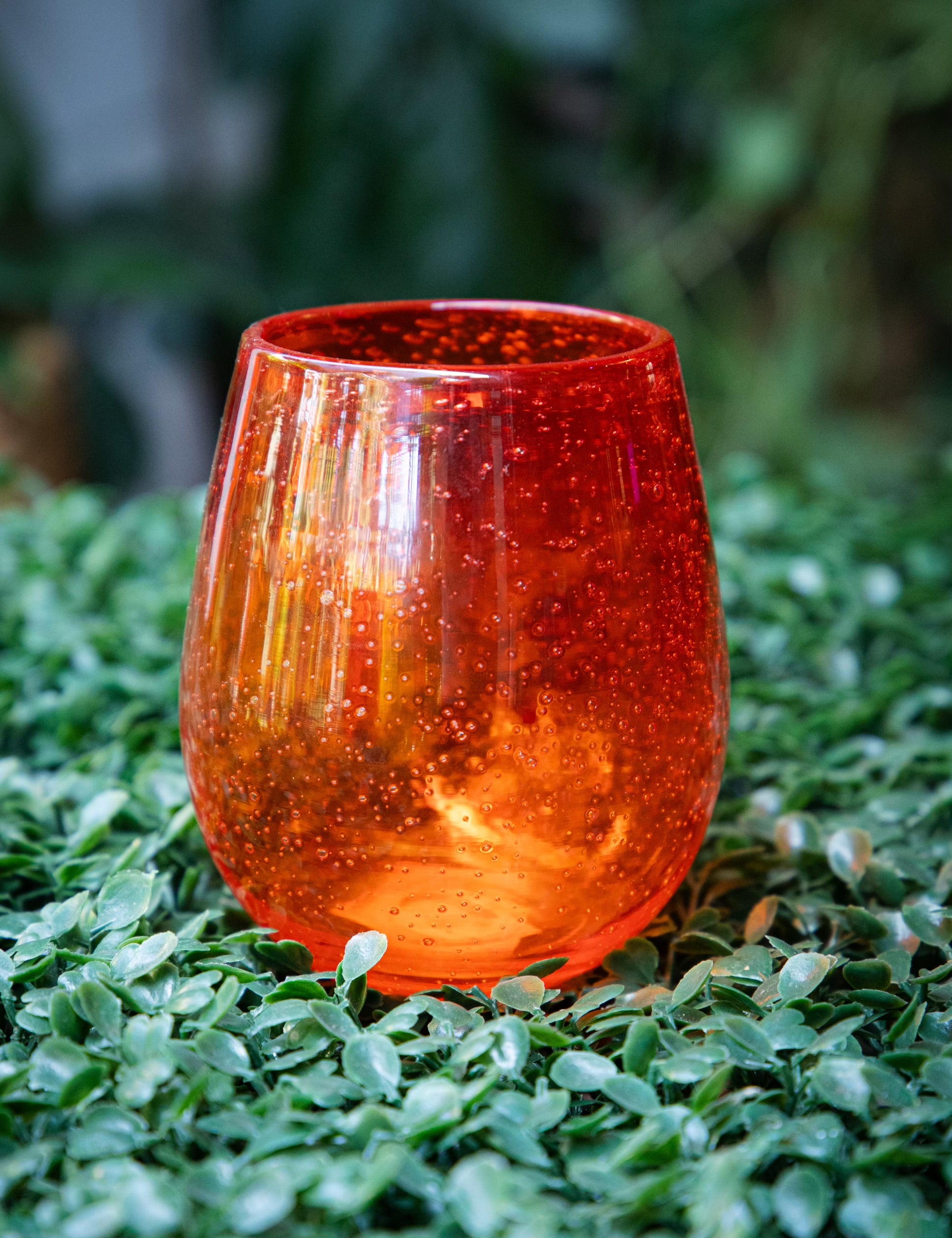 Recycled Glass Stemless Wine Glass - 10 Colors